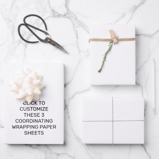 CUSTOMIZE THESE 3 COORDINATING WRAPPING PAPERS PAPER SHEET (Front)