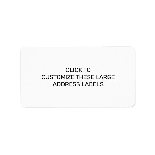 CUSTOMIZE THESE LARGE ADDRESS LABELS (Front)