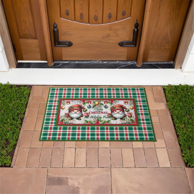 Customize This Cute Christmas Doormats with Gnomes (Outdoor)