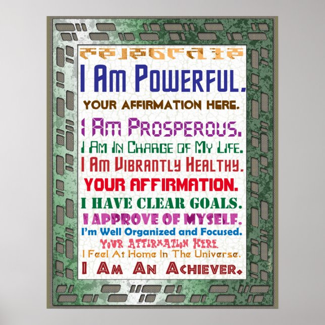 Customize this High Tech Affirmation Poster (Front)