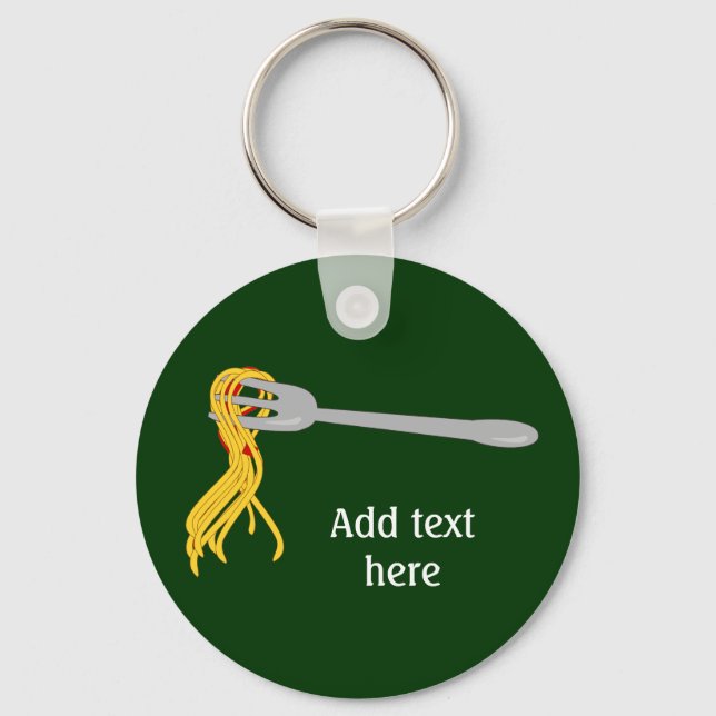 Customize this Spaghetti Pasta graphic Key Ring (Front)