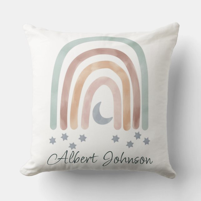 Customize Throw Cushion - Rainbow Stars and Moon (Front)