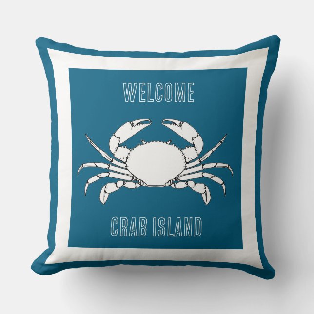 Customize Throw Cushion -Welcome To Crab island (Front)