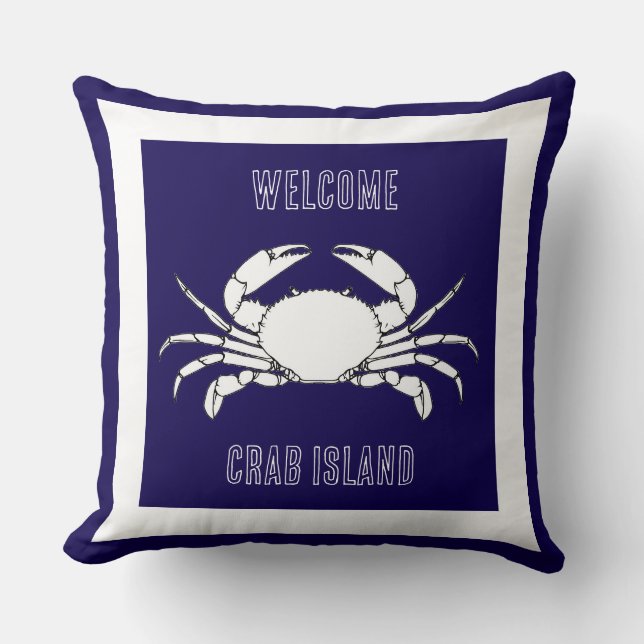 Customize Throw Cushion -Welcome To Crab island (Front)