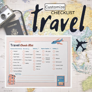 CUSTOMIZE Travel Checklist Notepad