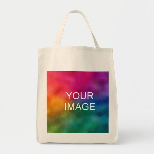 Customize Upload Image Logo Photo Template Tote Bag (Front)