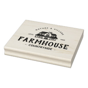 Customize Vintage Modern Farmhouse Logo Rubber Stamp