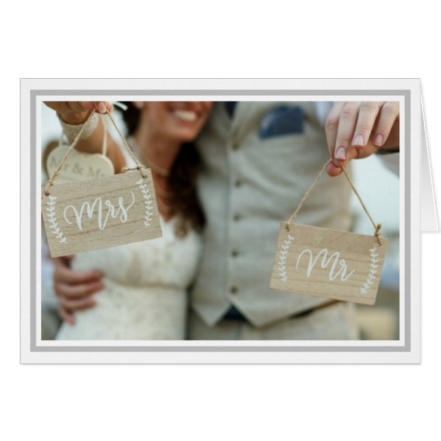 Customize Wedding Day Card - Mr & Mrs (Front Horizontal)