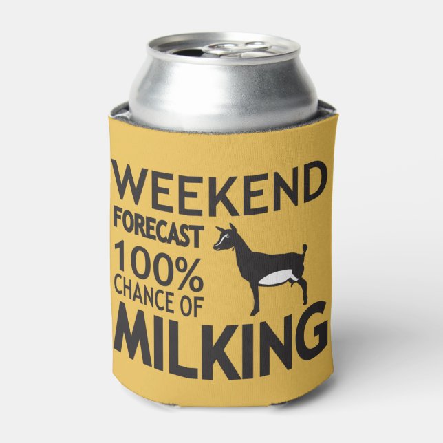 CUSTOMIZE Weekend Forecast Nigerian Dwarf Goat Can Cooler (Can Front)