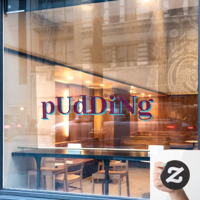 Customize Window / Door Cling - Pudding Design (Cafe Window)