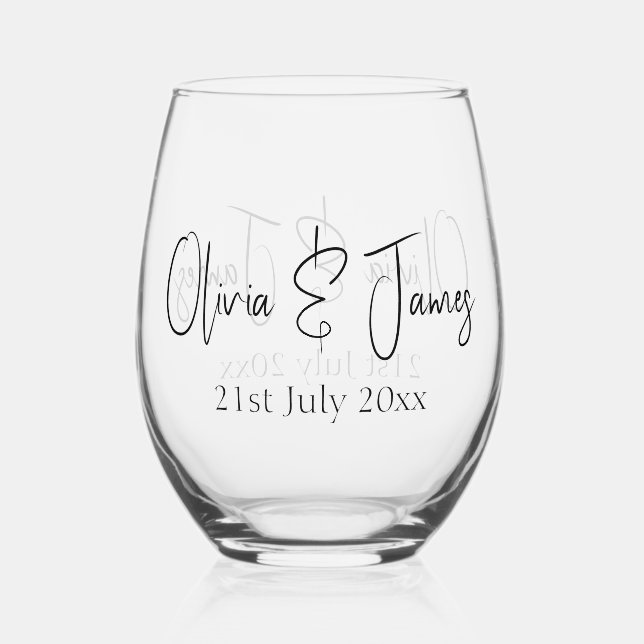 Customize Wine Glasses - Wedding Gift (Front)
