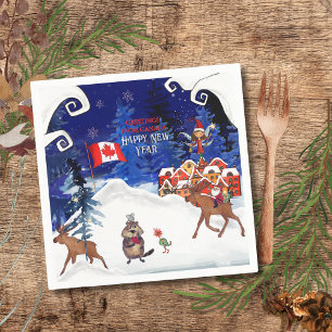 Customize Winter Napkin   Your Country & Greeting