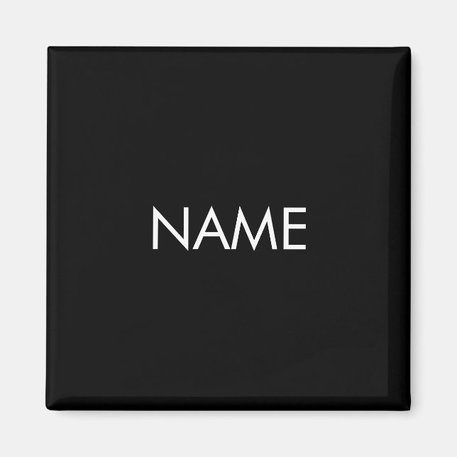 Customize with name, text minimalist black white magnet (Front)