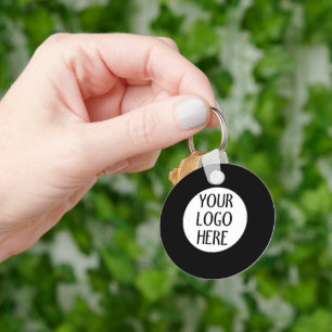 Customize Your Black White company logo Key Ring