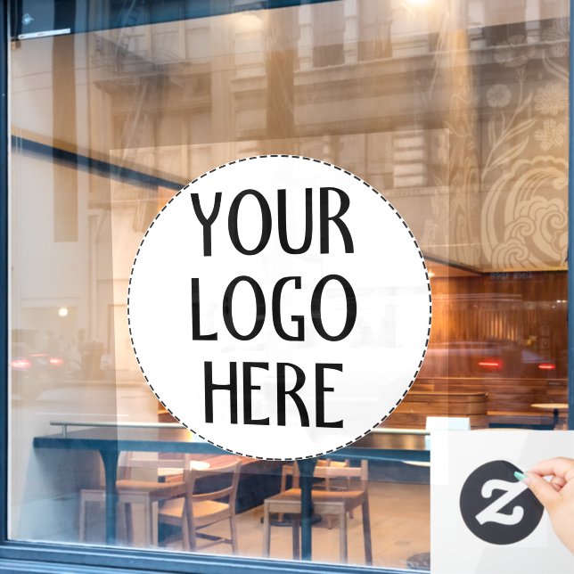 Customize Your Black White company logo Window Cling (Cafe Window)