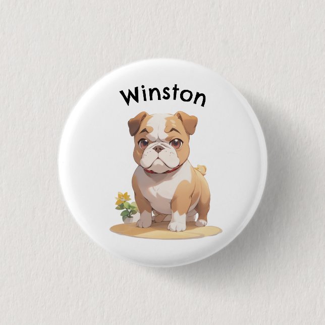 Customize Your Canine Companion: Anime Style 3 Cm Round Badge (Front)
