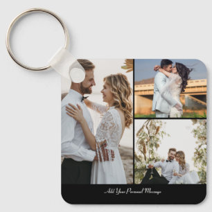 Customize Your Own 3 Photo Collage Key Ring