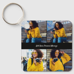 Customize Your Own 4 Photo Collage Key Ring
