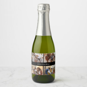 Customize Your Own 4 Photo Collage Sparkling Wine Label