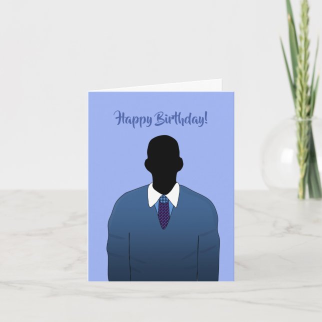 Customizeable African American Male Birthday Card (Front)
