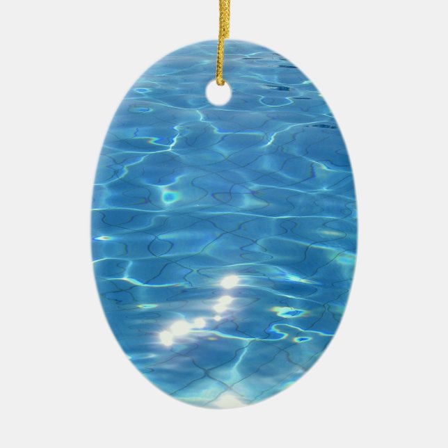 Customizeable Beach Scene Ceramic Tree Decoration (Front)