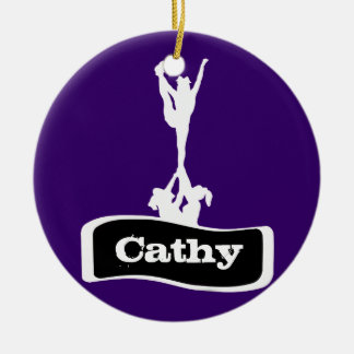 Customizeable  Cheerleader stunt ornament