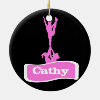 Customizeable  Cheerleader stunt ornament
