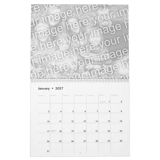 customizeable father's day calendar (Jan 2027)