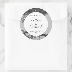 Customizeable Soap Label Floral Pattern Monochrome