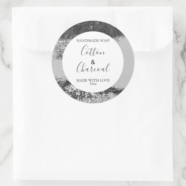 Customizeable Soap Label Floral Pattern Monochrome (Bag)