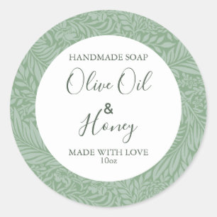 Customizeable Soap Label Floral Pattern Olive Oil