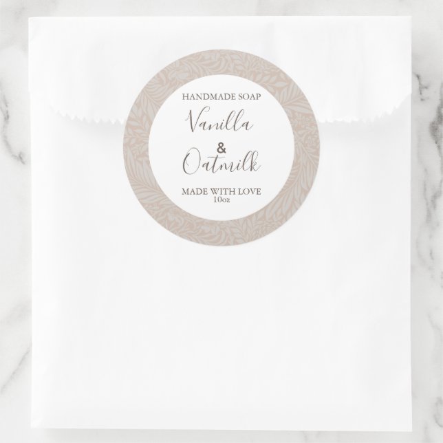 Customizeable Soap Label Floral Pattern Vanilla (Bag)