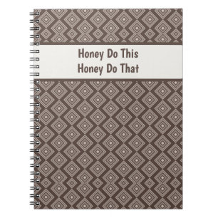 Customizeable Stylish Brown Geometric Pattern  Notebook