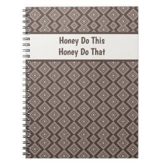 Customizeable Stylish Brown Geometric Pattern Notebook