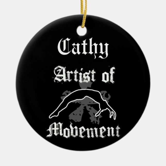 Customizeable tumbling gymnast ornament (Front)