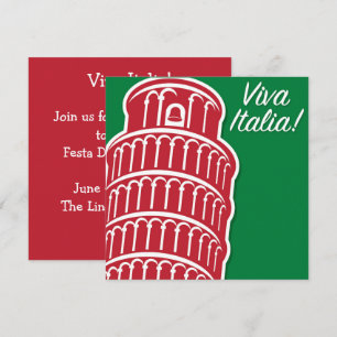 Customizeable Viva Italia Patriotic Italy Invitation