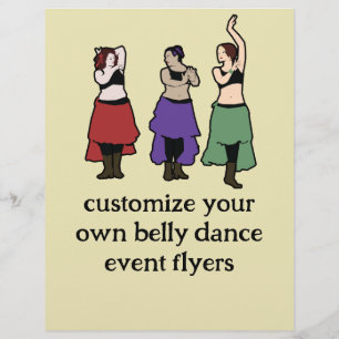 Customizeably belly dance event flyers