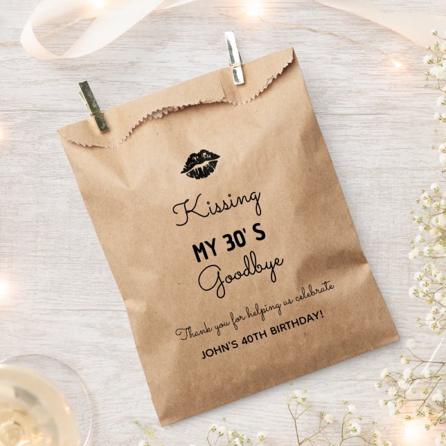 Customized 10th 20th 30th 40th 50th 60th Birthday  Favour Bags (Clipped)