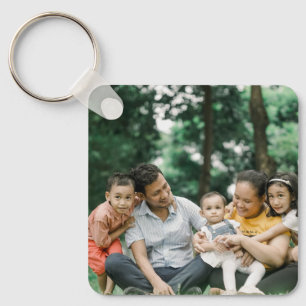 Customized 2 Family Photo Double Sided Template Key Ring