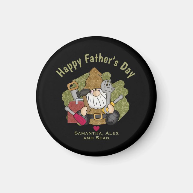 Customized and Personalized Handyman Garden Gnome Magnet (Front)