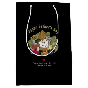 Customized and Personalized Handyman Garden Gnome Medium Gift Bag