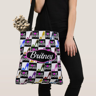 CUSTOMIZED AND TRENDY I LOVE SHOES TOTE BAG