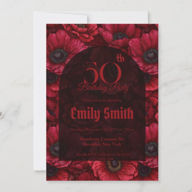 Customized Anemones Fantasy 1St Birthday Invitation (Front)