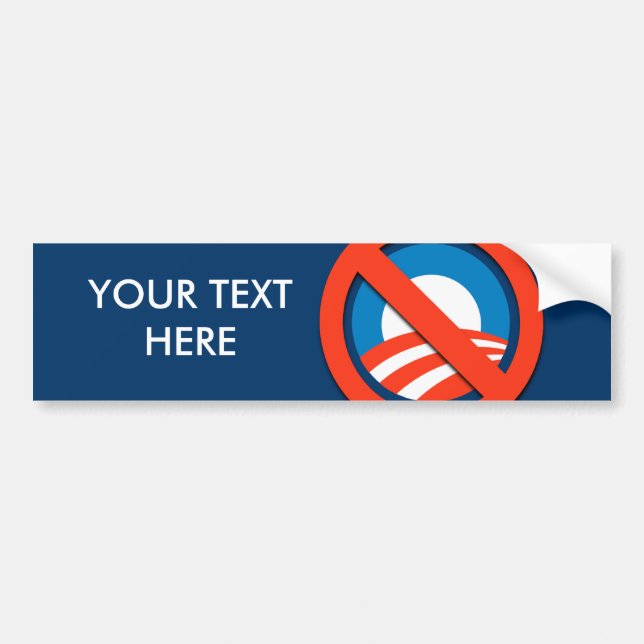 CUSTOMIZED ANTI-OBAMA SLOGAN BUMPER STICKER (Front)