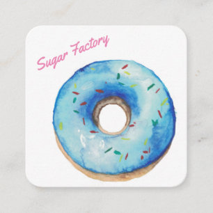 Customized Bakery Personalized Donut Logo Square Business Card