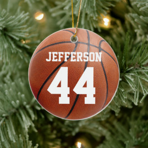 Customized Basketball Sports Name Number Ceramic Tree Decoration