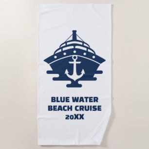 Customized Beach Cruise Nautical Anchor Towel