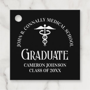 Customized Black Medical School Graduation Party Favour Tags