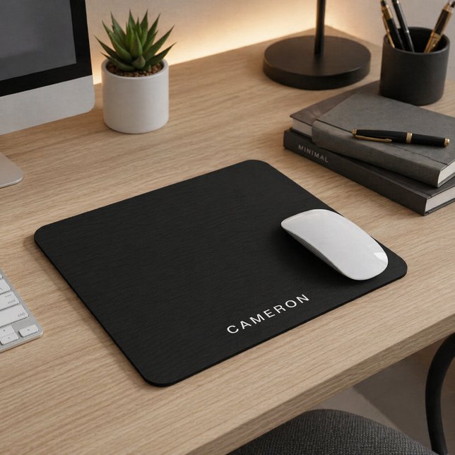 Customized Black & Monogram | Elegant Design Mouse Mat (Creator Uploaded)