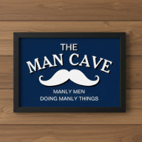 Customized Blue Funny Man Cave Sign